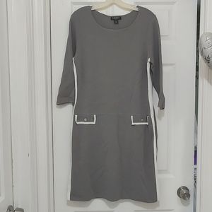 Lauren Ralph Lauren gray & white knit stretch dress. Size XL